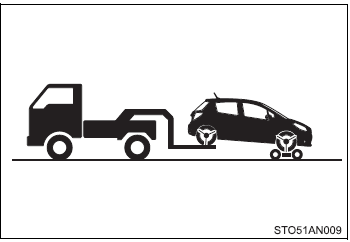 Vehicles with an automatic transmission: Use a towing dolly under the front wheels.