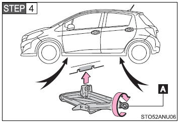 Turn the jack portion “A” by hand until the notch of the jack is in contact with