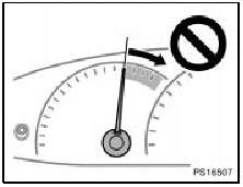The tachometer indicates engine speed in thousands of rpm (revolutions per