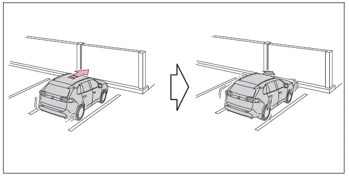 Toyota RAV4 approaching a static object at low speed without timely braking