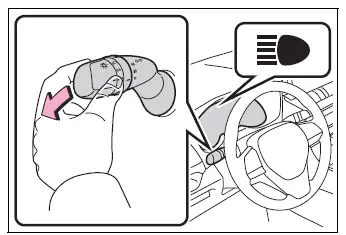 Headlight lever returned to the original position to reactivate Automatic High Beam