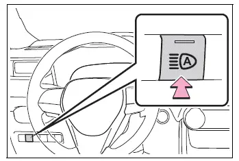 Toyota RAV4 Automatic High Beam switch used to select low-beam operation
