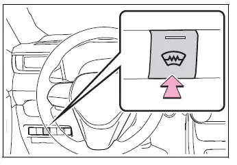 Toyota RAV4 windshield wiper de-icer switch and operating indicator