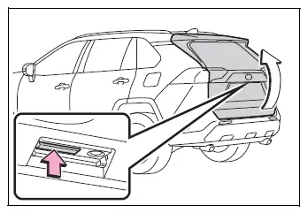 Exterior back door opener switch for automatic opening