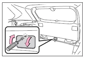 Removing the interior back door access cover with a protected screwdriver