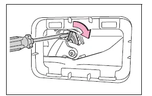 Moving the manual back door release lever from inside the vehicle