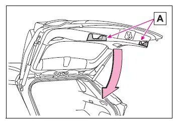 Interior handle used to lower the manual back door