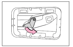 Turning the emergency release cover inside the back door