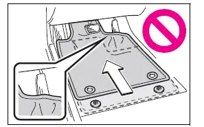 Checking that the Toyota RAV4 driver floor mat does not interfere with the pedals