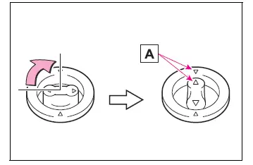 Turning the Toyota RAV4 floor mat retaining clip knob to secure the mat