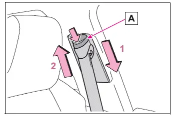 Adjusting the front seat belt shoulder anchor height