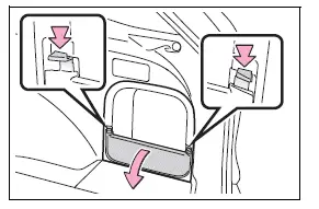 Partition plate retaining claws in the side auxiliary box