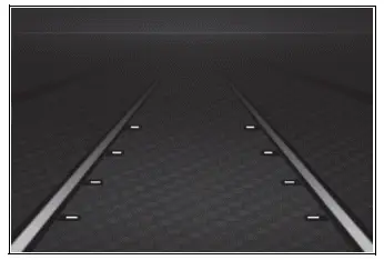 Toyota RAV4 lane departure alert display recognizing white or yellow lane markings