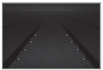 Lane departure alert display showing that roadway boundaries are not currently recognized