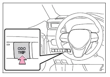Toyota RAV4 ODO TRIP switch for changing and resetting mileage displays