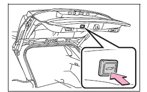 Power back door switch used to cancel the stored opening position
