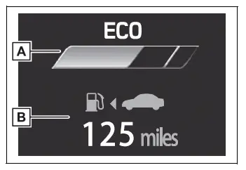 Eco Driving Indicator and distance-to-empty information display