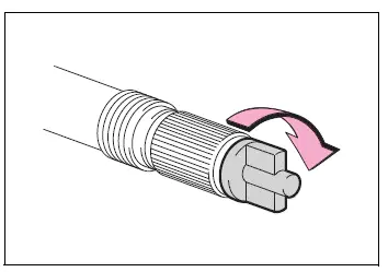 Air release cap attached securely to the end of the repair kit hose