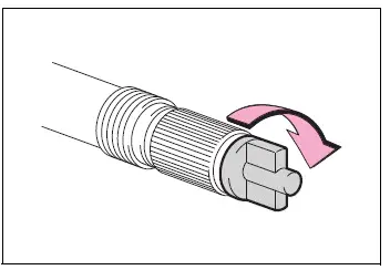 Air release cap installed on the hose after the final pressure check