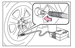 Air release cap pressed against the tire valve to reduce excess pressure