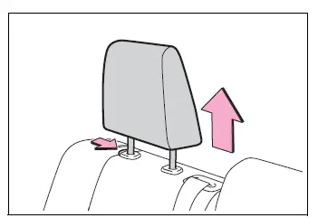 Removing the head restraint for high back booster seat installation