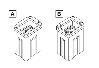 Comparison of normal and blown Type B automotive fuses