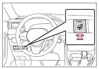 Toyota RAV4 heated steering wheel switch and operating indicator