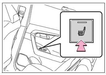 Rear seat heater switch and illuminated operating indicator
