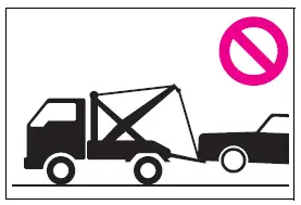 Sling-type towing method that must not be used