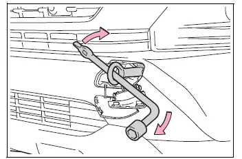 Securing the Type B Toyota RAV4 towing eyelet with a metal bar