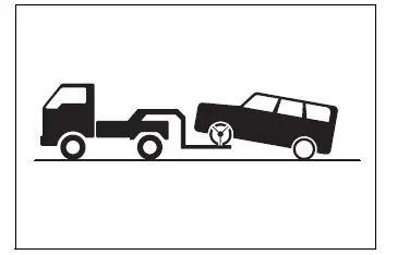 Front wheel-lift towing position for a 2WD vehicle