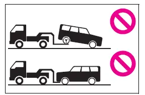 Correct towing method with the front wheels raised on a 2WD model