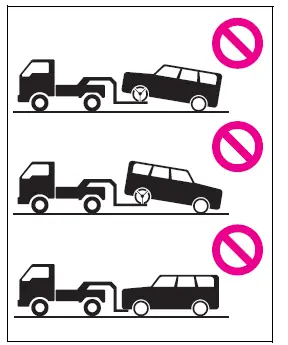 Correct AWD towing method with all four wheels raised from the ground