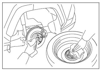 Cleaning dirt and foreign material from the wheel mounting surface