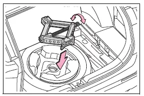Correct jack storage position for models manufactured in Japan