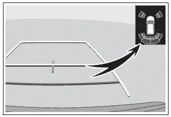 Parking assist monitor with a simplified obstacle warning graphic