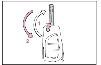Toyota RAV4 folding master key with release button