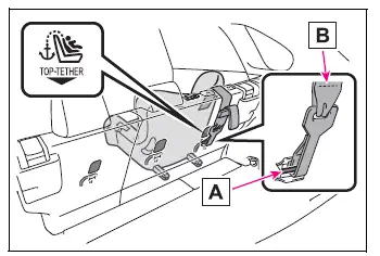 Outboard rear seat anchor bracket and top tether strap location