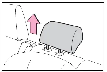 Center rear head restraint raised for child restraint installation