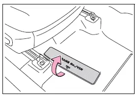 VIN stamped beneath the right-hand front seat