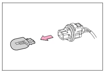 Front turn signal bulb removed from Type B or Type C socket