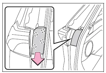Rear turn signal light access cover removed with back door open