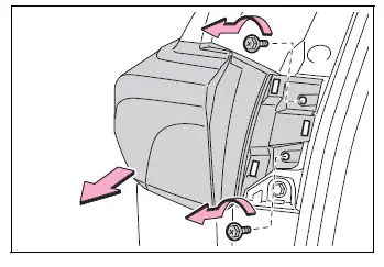 Rear lamp assembly pulled straight backward after screw removal