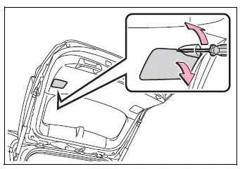 Protected screwdriver removing the back-up light access cover
