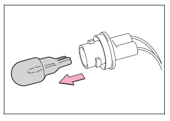 Back-up light bulb removed from its socket