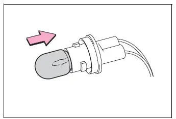 Replacement back-up light bulb installed in the socket