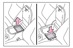 Removable tray stored inside the center console box