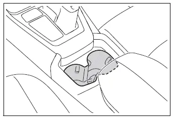 Front cup holders in the Toyota RAV4 center console