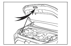 Toyota RAV4 air conditioning refrigerant information label location under the hood