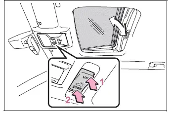Moon roof switches for tilt-up and tilt-down operation